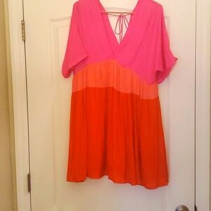 Women's C'isa Tri Color Romper Dress in Medium